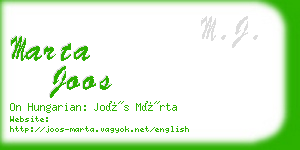 marta joos business card